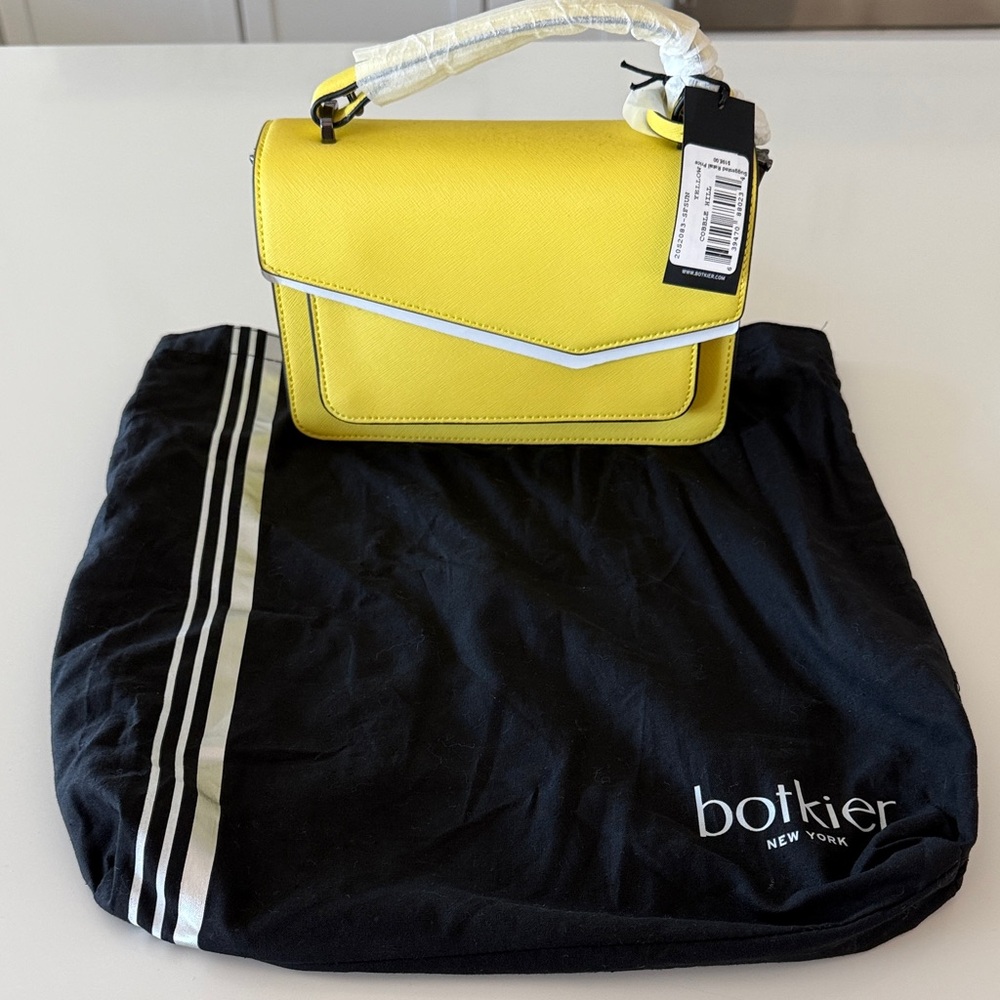 NWT Botkier yellow “Cobble Hill” crossbody handbag with 2 straps and a handle